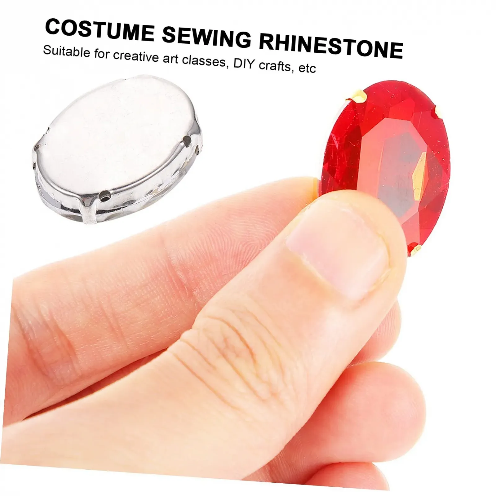 Стрази Operitacx Набір Блискучі Стрази для ювелірних виробів, пришивні камені в оправі, різні форми для одягу, фото №5