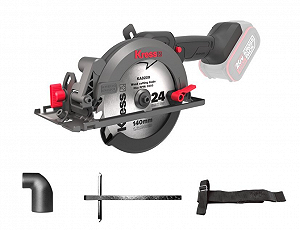 Акумуляторна циркулярна пила Kress KUE11.9 /  6900 об/хв / 140 мм / Безщіткова / Чорна - Фото 1