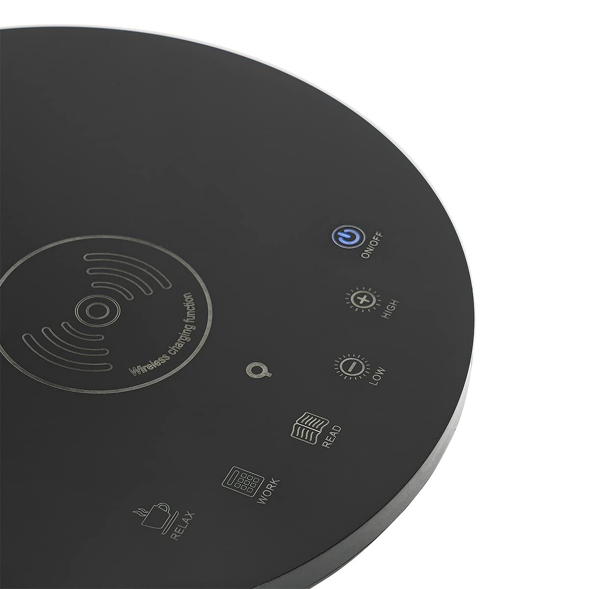 Настільна лампа QAZQA Don Modern LED Touch Індукційна зарядка Dimmable Чорна, фото №6