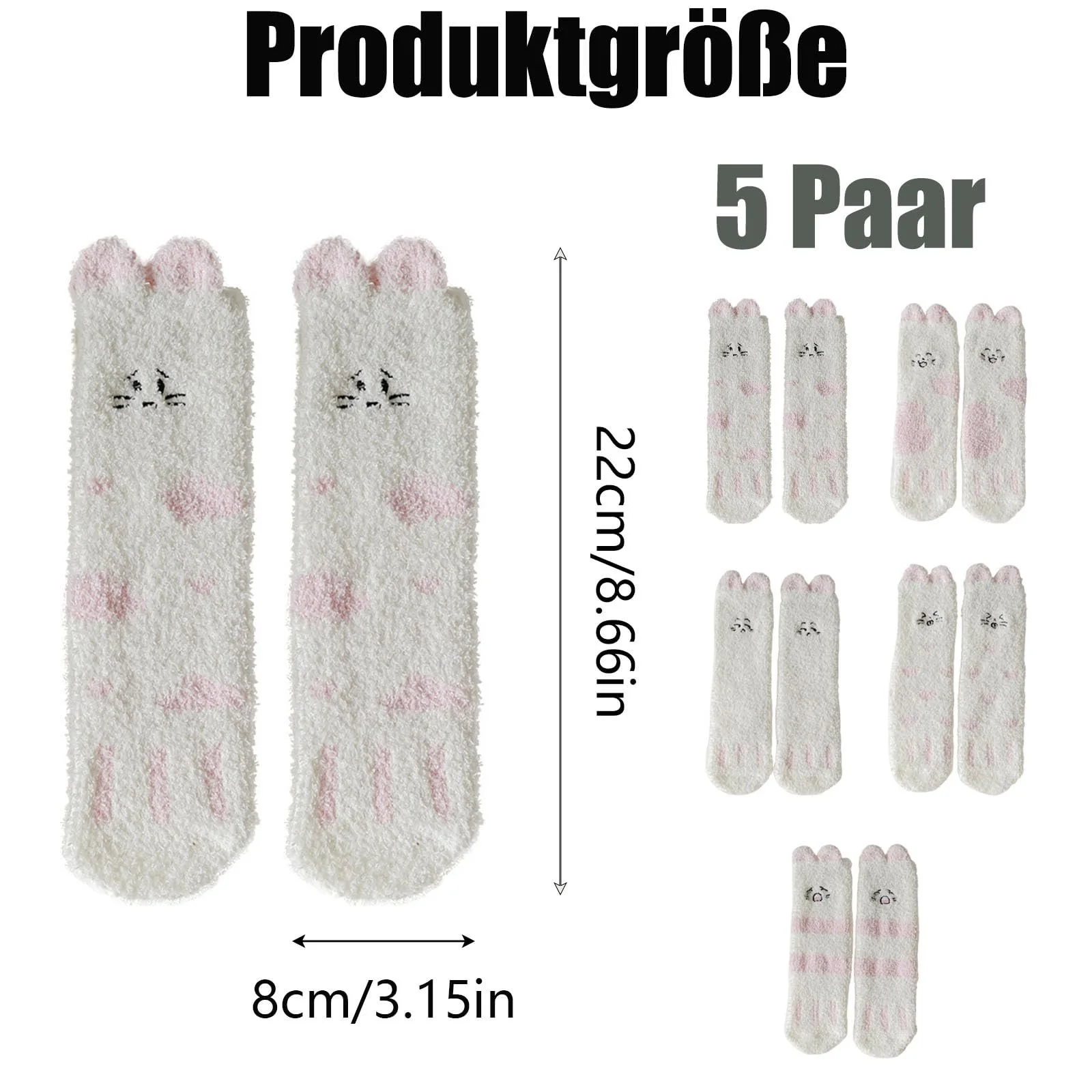 Шкарпетки з котами (5 пар), М'які пухнасті, фото №2