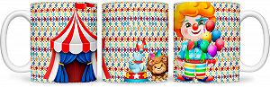 Детская Кружка Circus 330 мл, Разноцветные Мотивы с Клоуном, Слоном и Львом - Фото 1