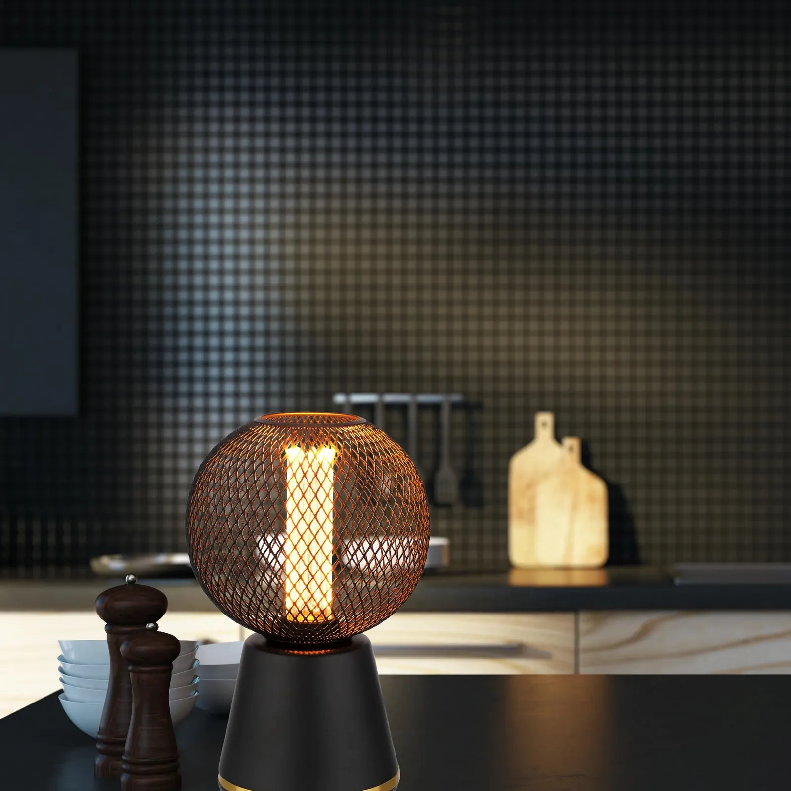 Настільна лампа ADAKAT Vintage метал E27 чорна, фото №6