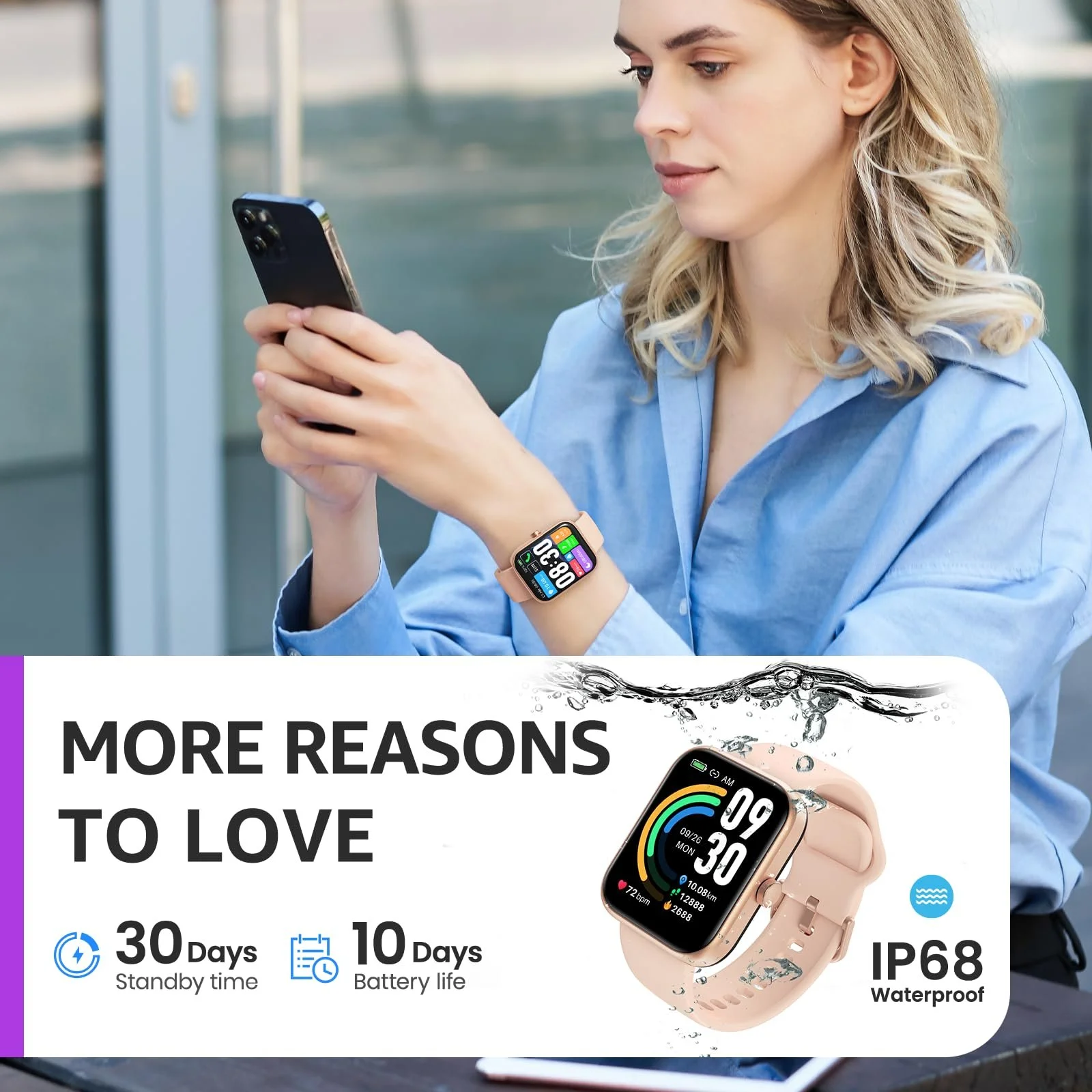 Смартгодинник TOZO S3 1,78" HD, фото №6