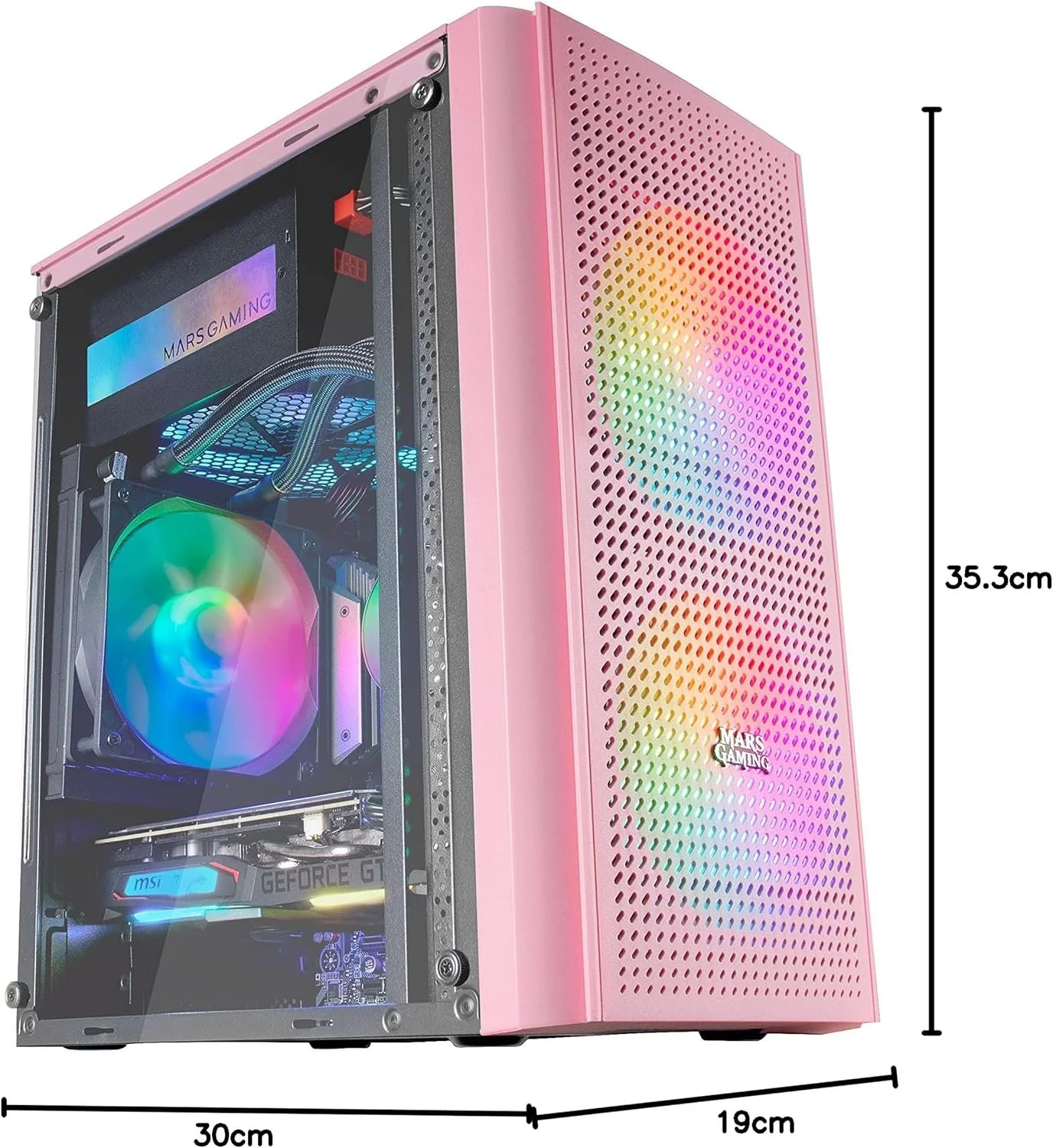 Корпус для ПК Mars Gaming MC300P / без БЖ / Рожевий, фото №2