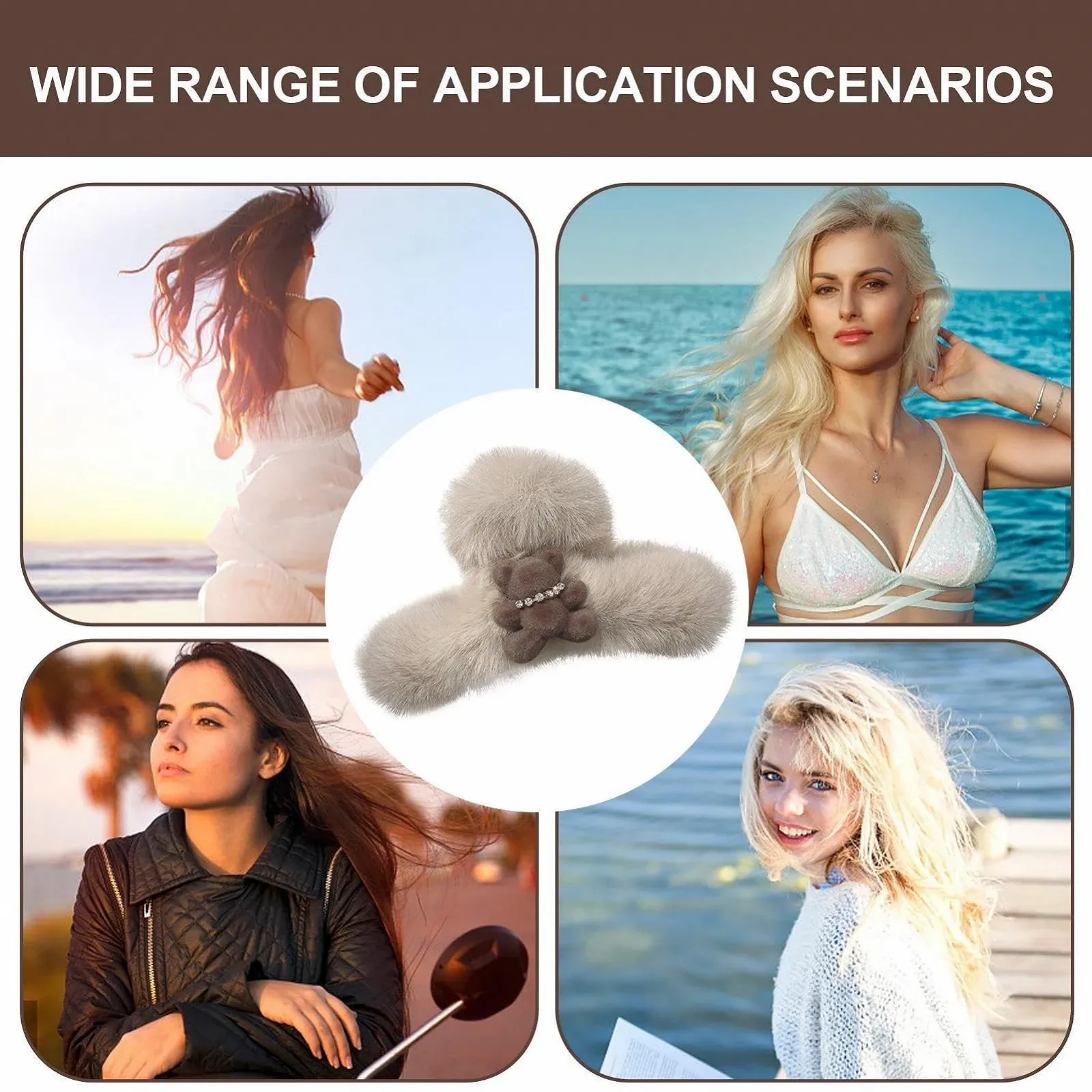 Заколка для волос Плюшевая с мишкой Бежевый, фото №6 Заколка для волос Плюшевая с мишкой Бежевый, фото №6