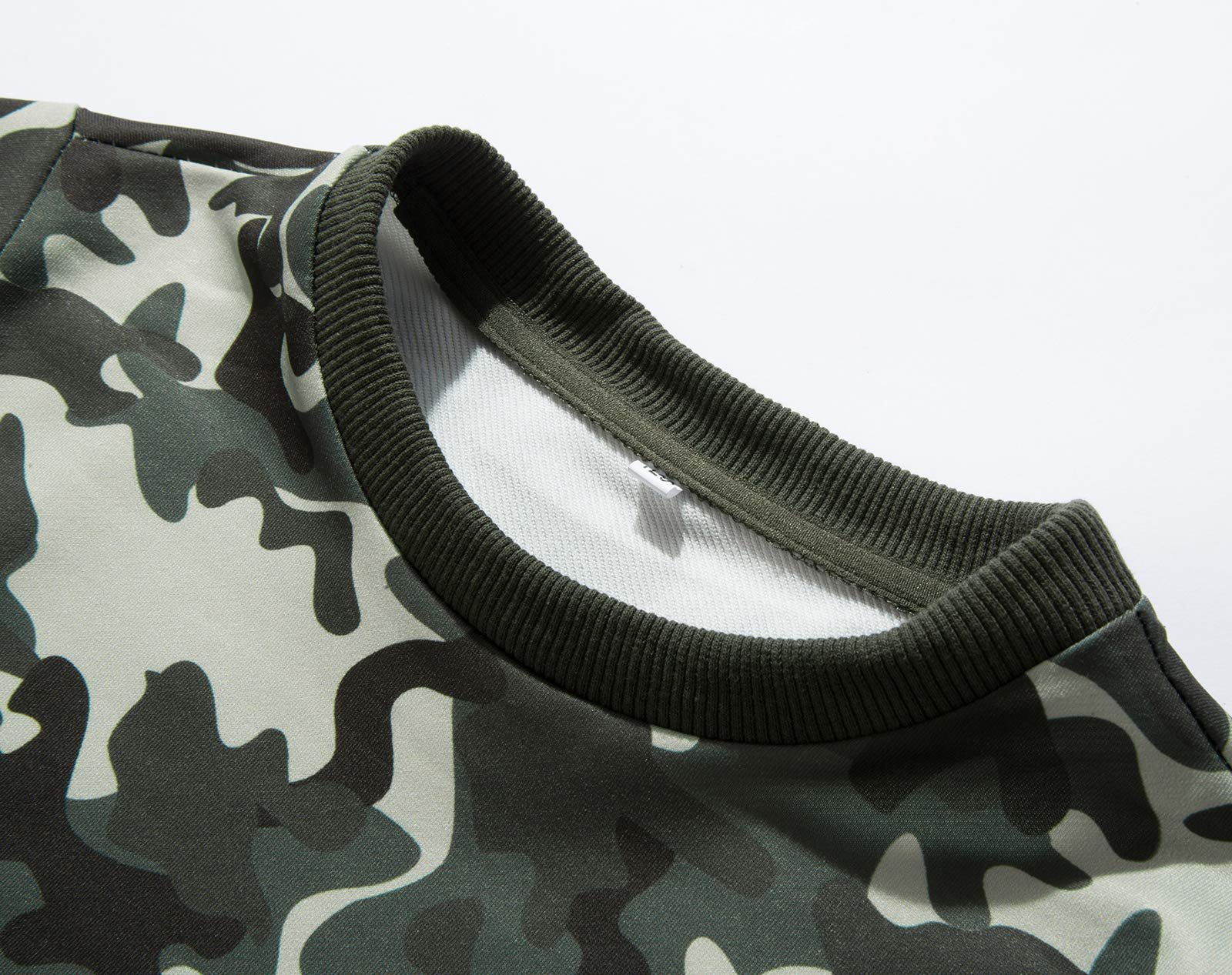 Джемпер YOUNGSOUL Динозавр Камуфляж для мальчиков, детская футболка с круглым вырезом и длинными рукавами, фото №3