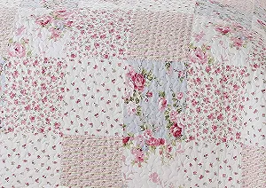 Покривало Delindo Lifestyle, клаптикова ковдра, троянди, покривало у стилі кантрі, клаптиковий дизайн synthetic.ua - Фото 1
