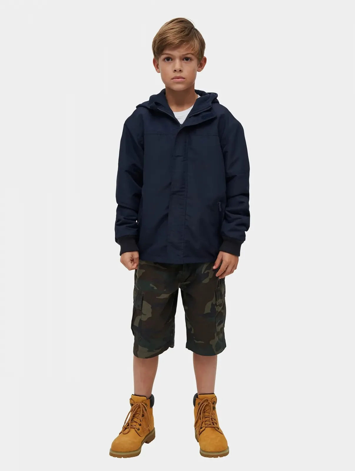 Куртка-ветровка Brandit Woodland Basics с молнией спереди, фото №4