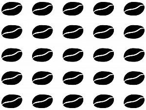 Наклейки на стіну Samunshi Кавові зерна 25 шт. 2.91 x 1.92 см Чорний - Фото 1