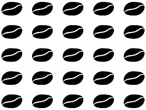 Наклейки на стіну Samunshi Кавові зерна 25 шт. 2.91 x 1.92 см Чорний - Фото 1