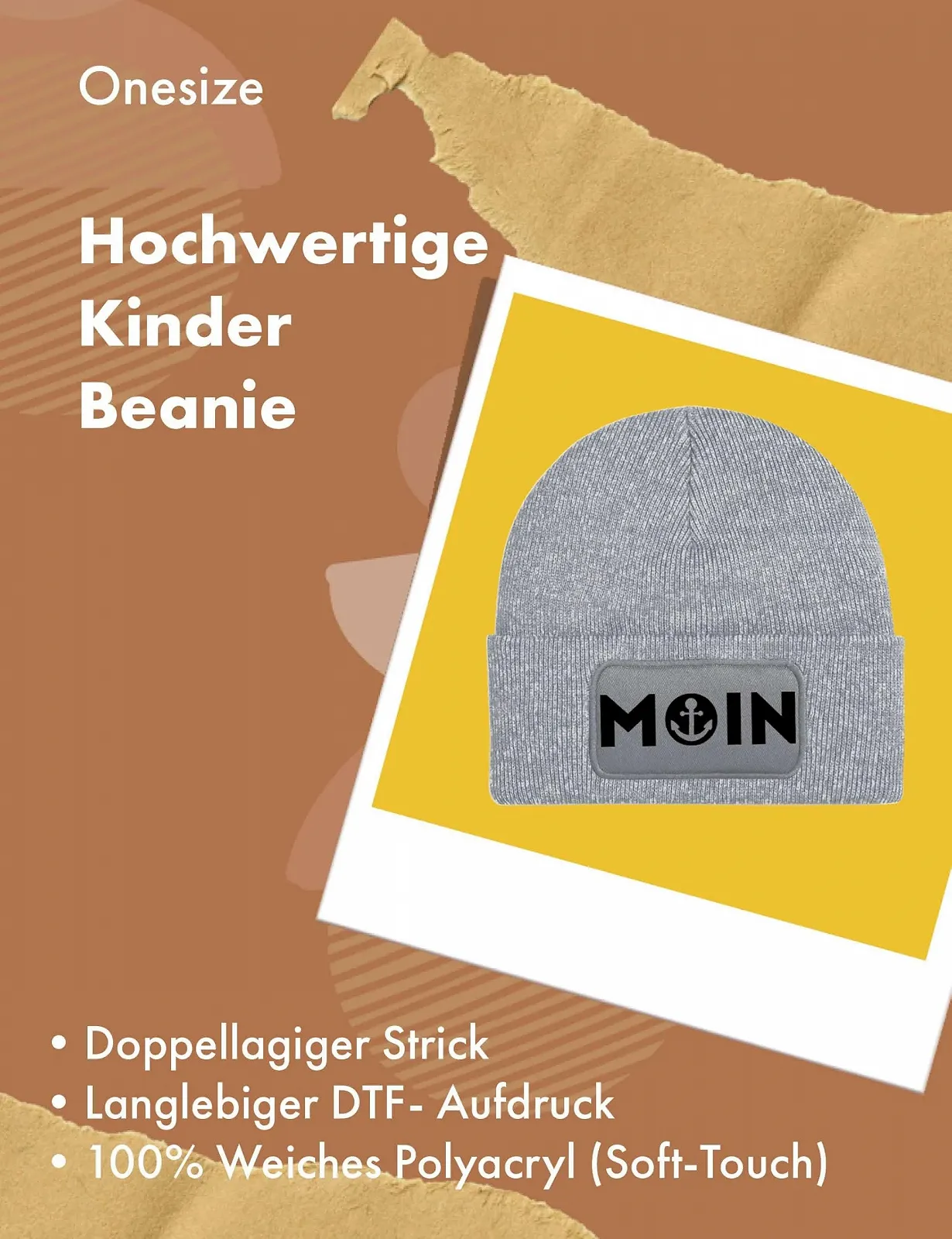 Дитяча Шапка Moin 2 Зимова З Принтом Унісекс, фото №3 Дитяча Шапка Moin 2 Зимова З Принтом Унісекс, фото №3