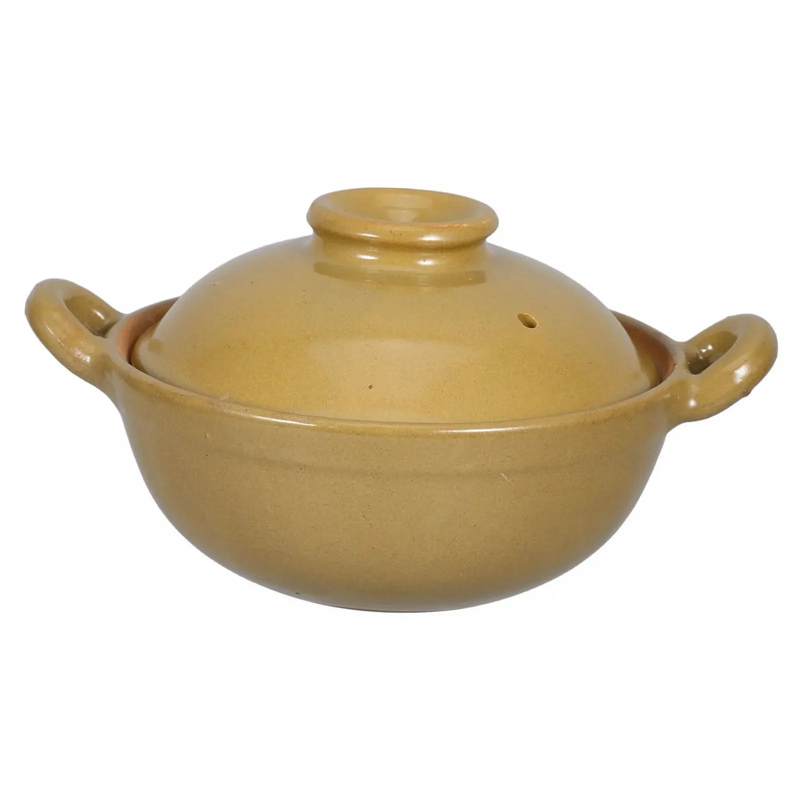 Горшок для тушения глиняный мультифункциональный с двойными ручками 500 мл, фото №1