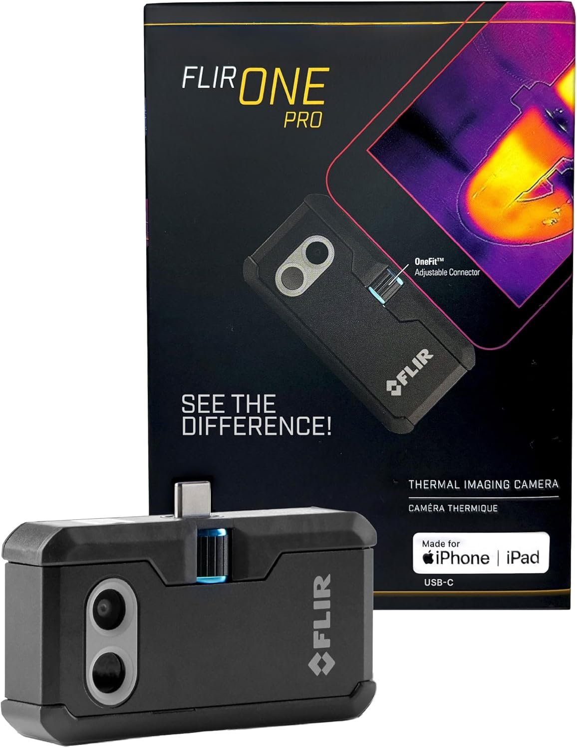 Тепловизионная камера FLIR ONE Pro / Type-C / iPhone 15+ / 160 x 120 / 150mk / 8.7Hz / Черный, фото №1
