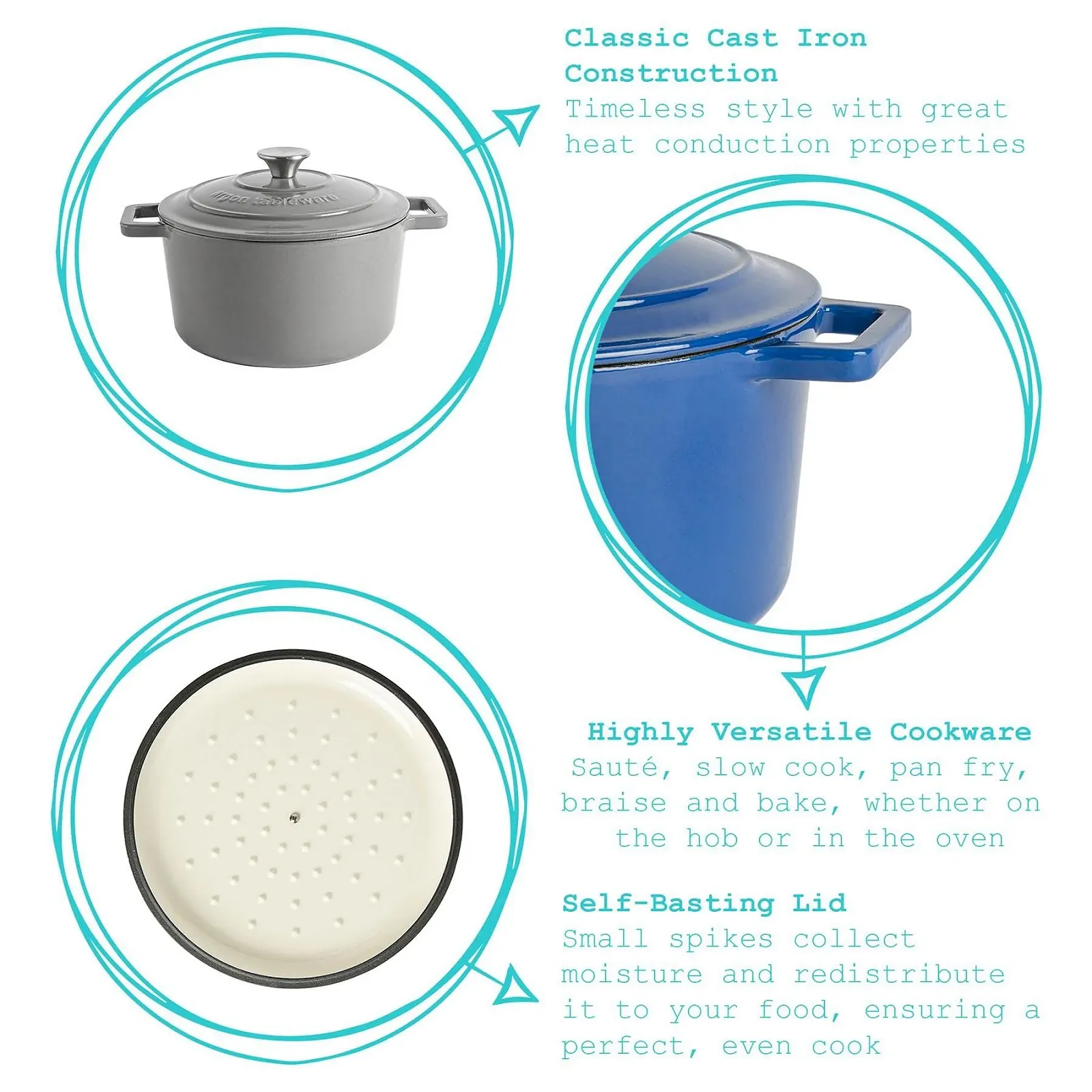 Набір каструль для запікання Argon Tableware чавунний 2 розміри 2 шт. матовий чорний, фото №2 Набір каструль для запікання Argon Tableware чавунний 2 розміри 2 шт. матовий чорний, фото №2