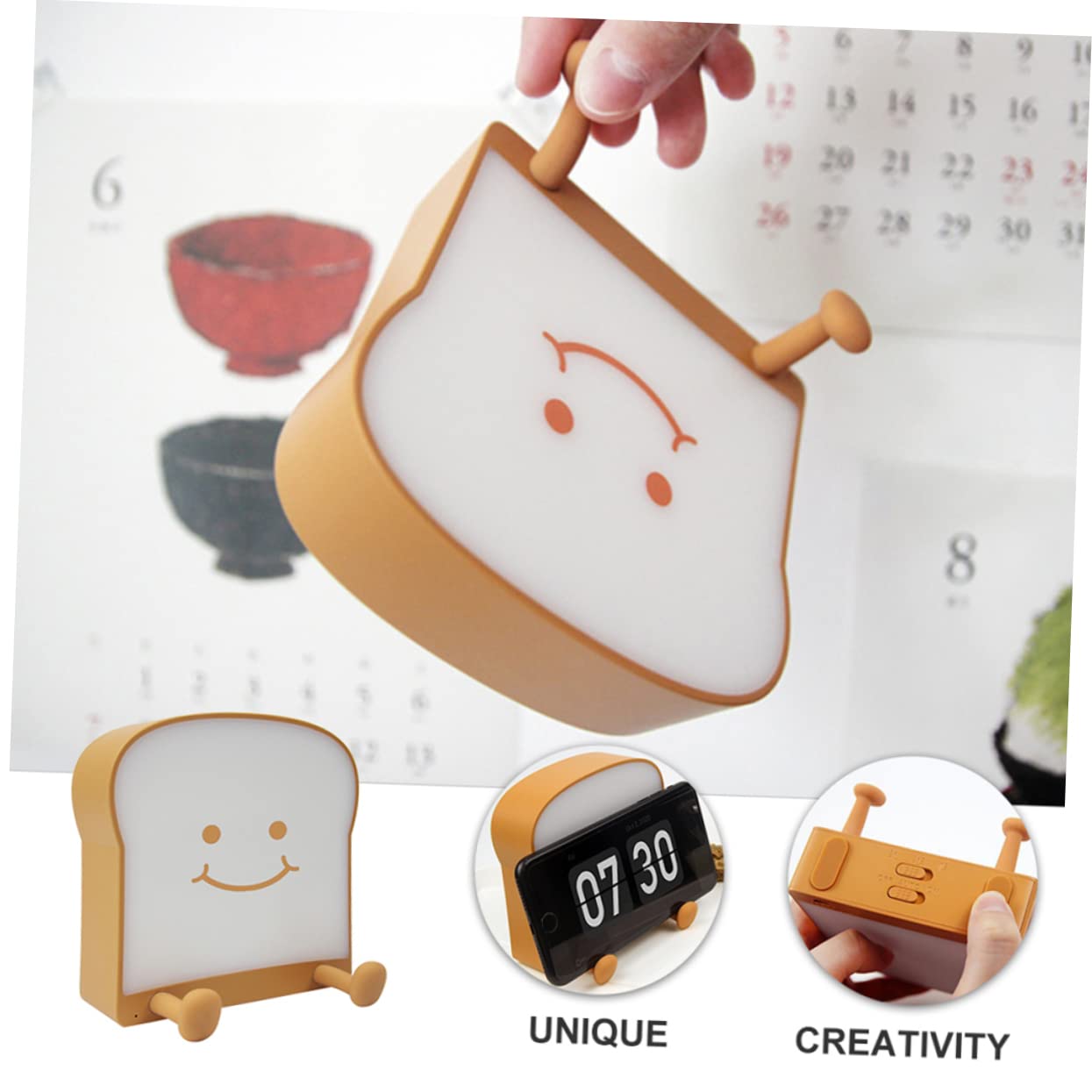 Світильник PRETYZOOM Kawaii Нічник Хлібець Силіконовий для дітей Тримач для мобільного Телефону, фото №7 Світильник PRETYZOOM Kawaii Нічник Хлібець Силіконовий для дітей Тримач для мобільного Телефону, фото №7