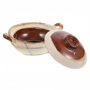 Кастрюля-казанок глиняная с ручкой для плиты энергосберегающая с равномерным распределением тепла - Фото 1