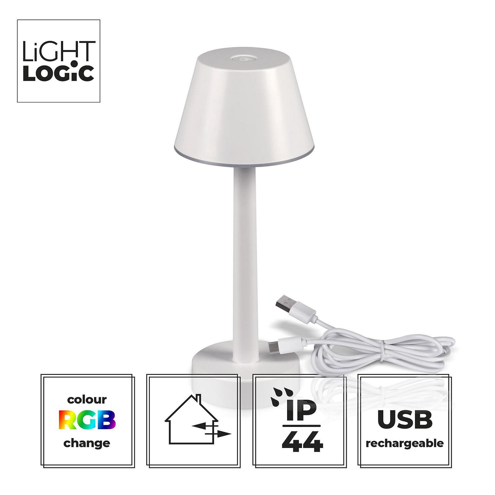 Настільна лампа LightLogic LL JERE DIM RGB W 66322 акумуляторна LED USB IP44 біла, фото №10