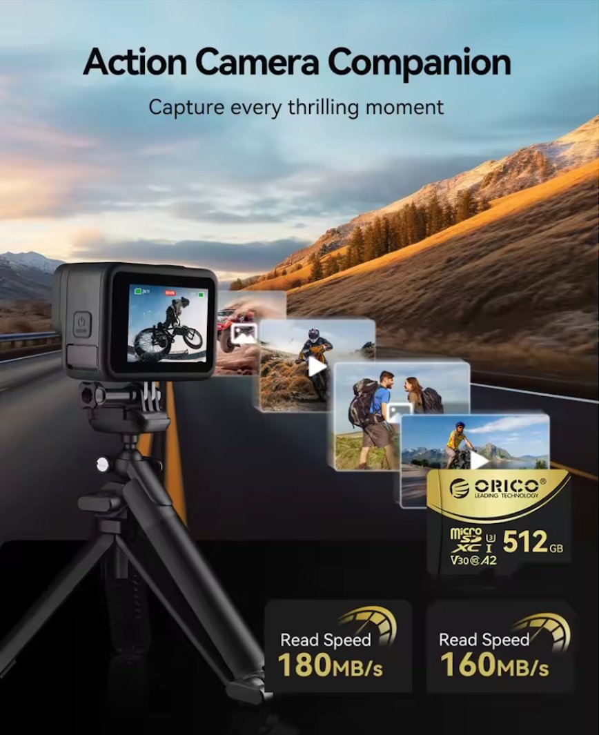 Карта памяти Orico 512Gb microSDXC UHS-I U3 V30 A2 4K, фото №2 Карта памяти Orico 512Gb microSDXC UHS-I U3 V30 A2 4K, фото №2
