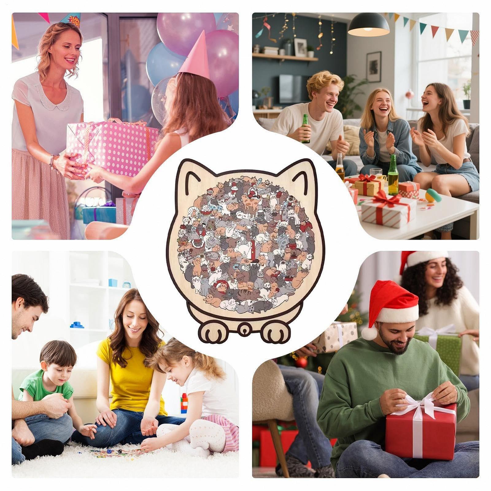 Деревянный пазл Кот Morandi Macaron 135 деталей, фото №4