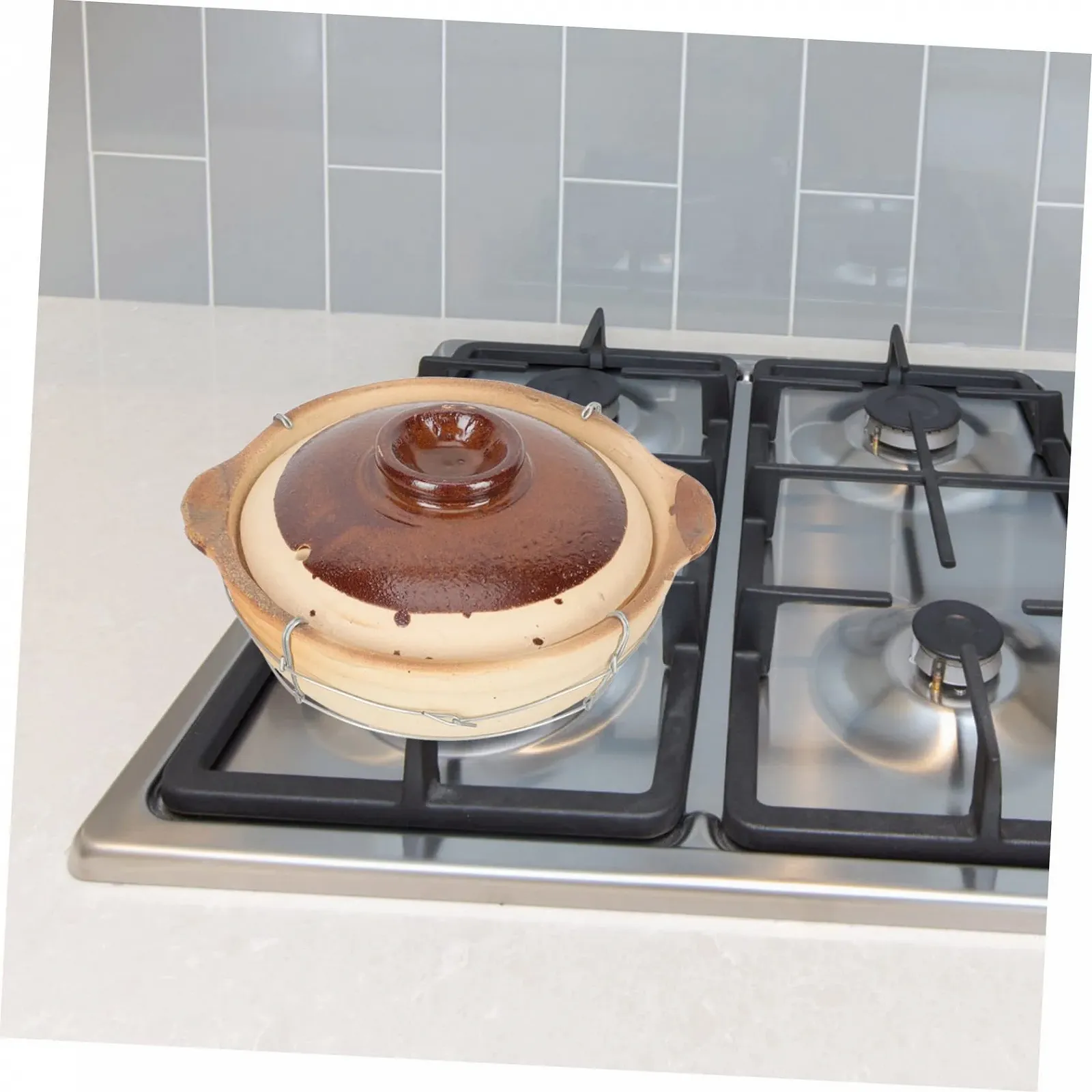 Кастрюля керамическая с ручкой и паровым отверстием в крышке для плиты, фото №3