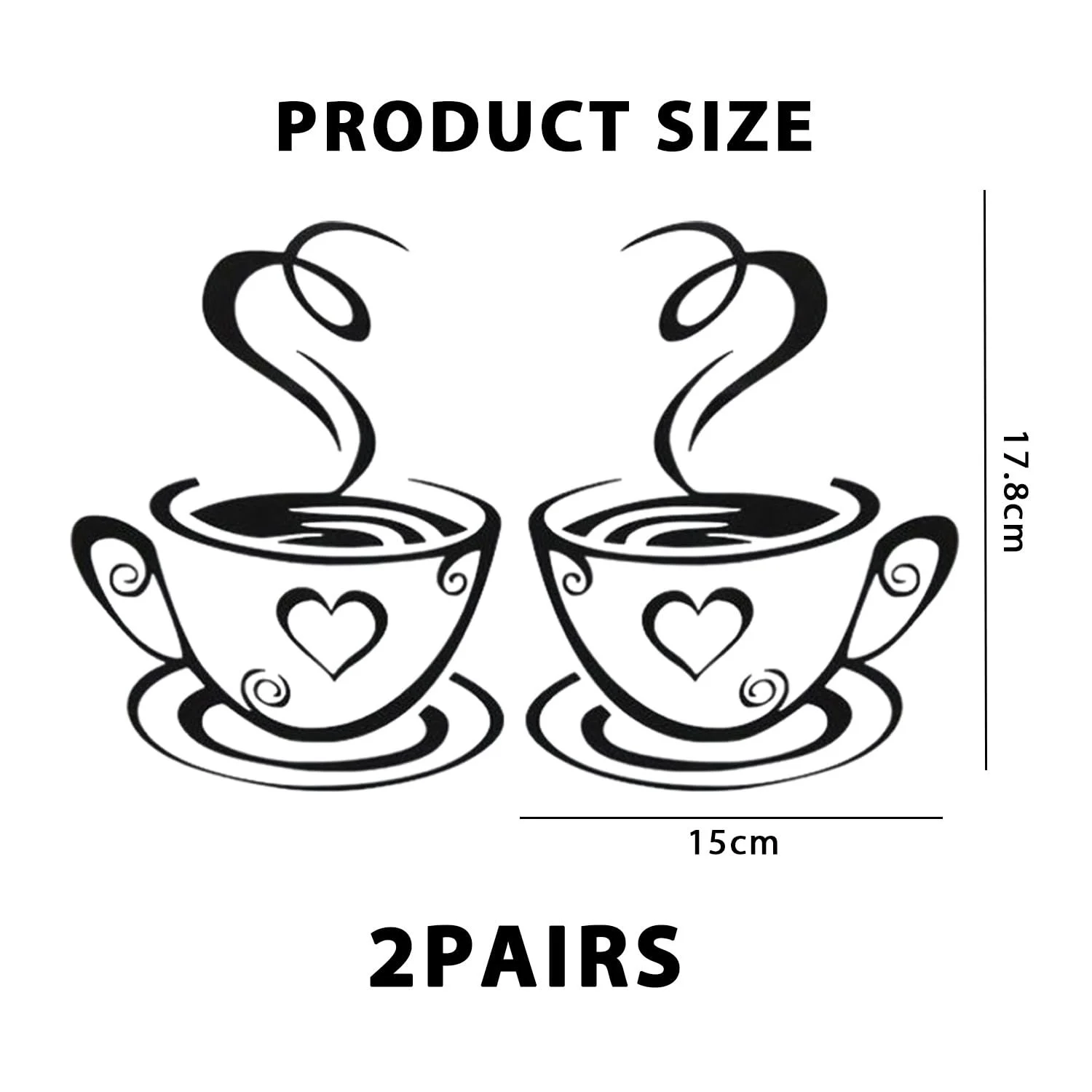 Наклейки на стіну Coffee Cup 2 пари DIY, фото №2 Наклейки на стіну Coffee Cup 2 пари DIY, фото №2