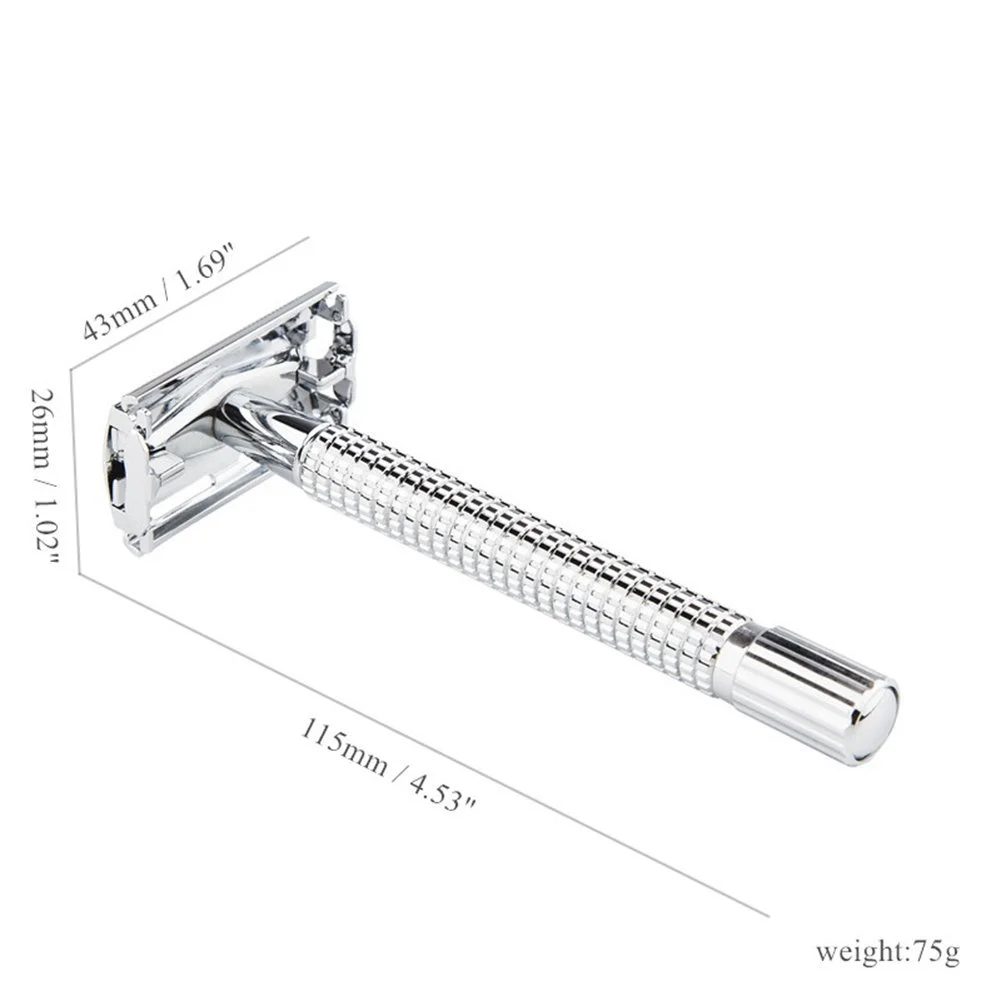 Безопасная бритва River Lake WS9306H Butterfly с длинной ручкой, подставкой и кожаным чехлом Chrome, фото №4 Безопасная бритва River Lake WS9306H Butterfly с длинной ручкой, подставкой и кожаным чехлом Chrome, фото №4