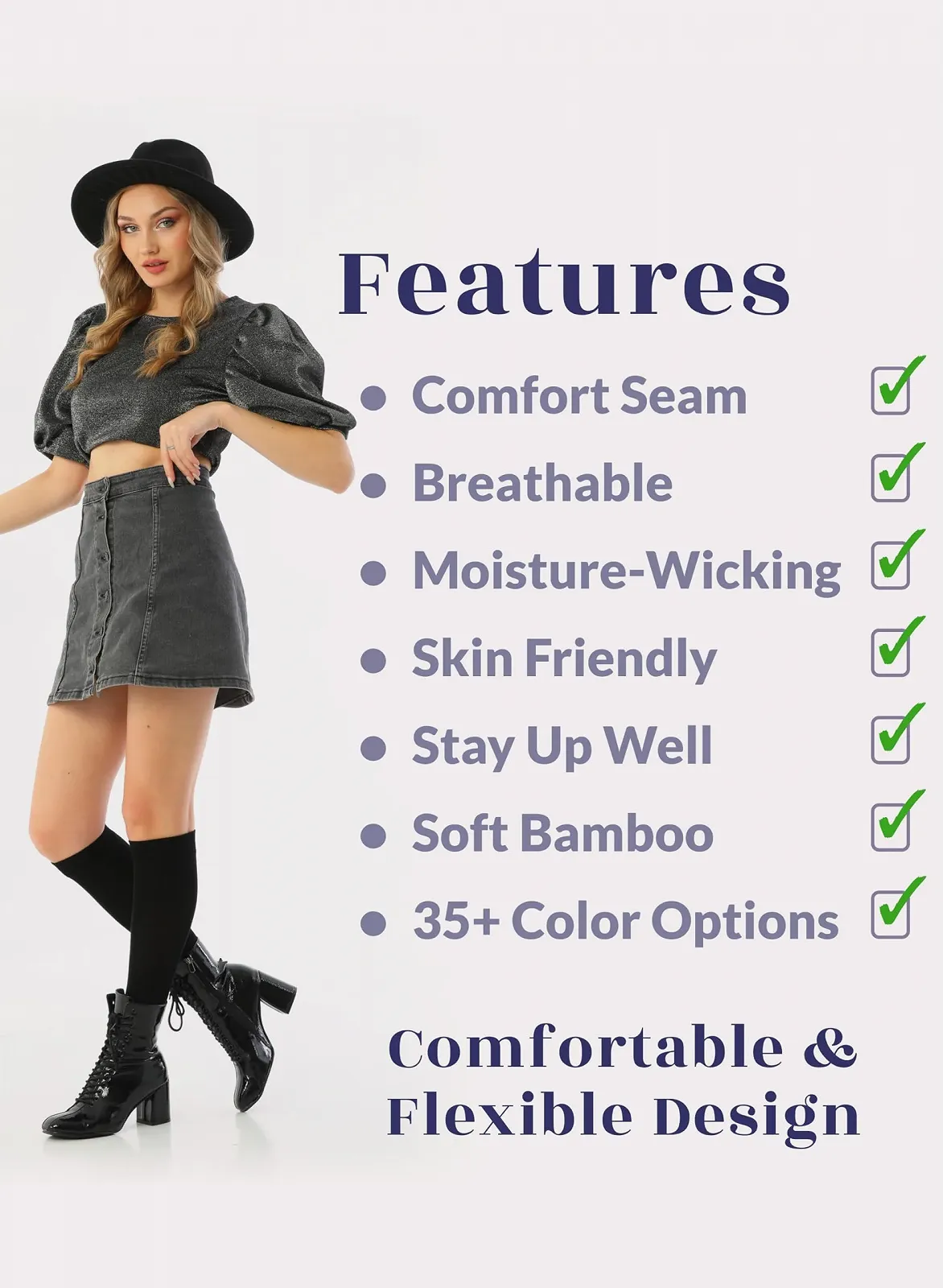 Шкарпетки до коліна Hugh Ugoli Bambus, жіночі (4 пари), фото №4