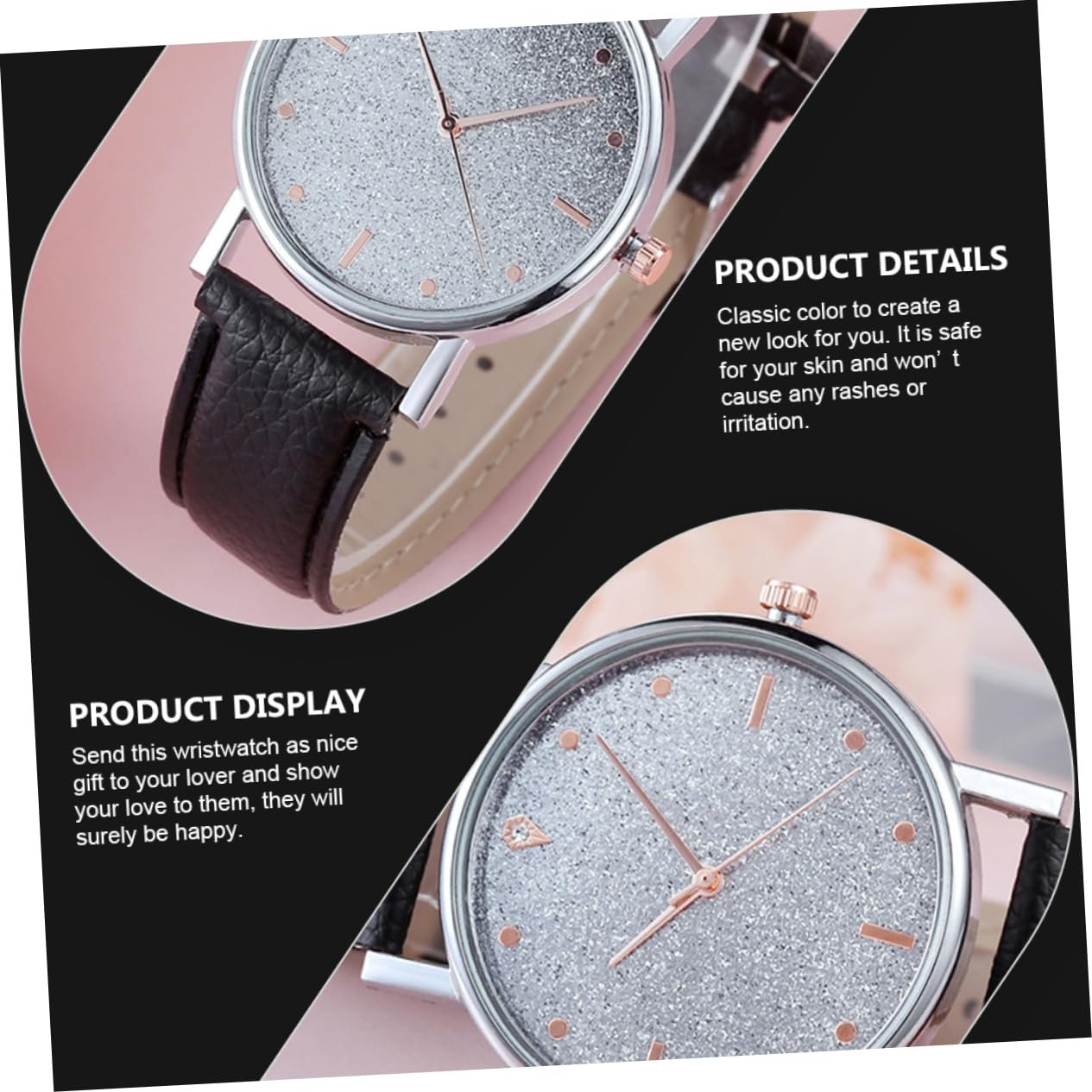 Годинник з регульованим ремінцем LIFKOME Жіночий, чорний, фото №5