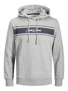 Світшот JJLEO SWEAT HOOD 12200768-Light Grey Melange Jack&Jones Сірий L - Фото 1