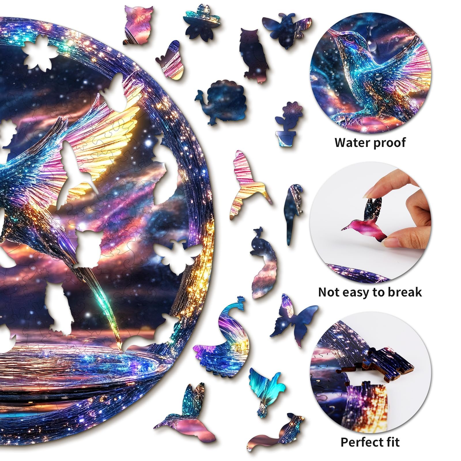 Дерев'яний пазл Hummingbird 295 деталей 34 x 34 см, фото №5