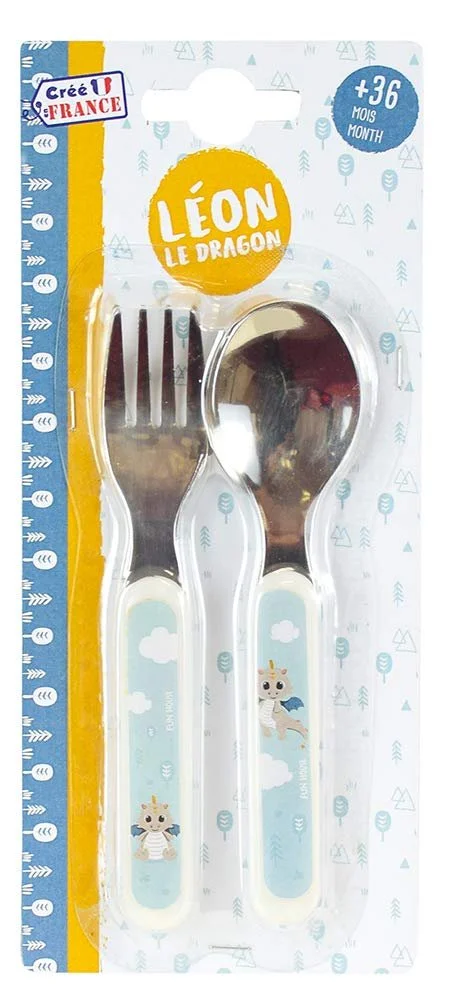 Набір дитячих столових приборів Fun HOUSE Leon Le Dragon 5814 (ложка та виделка), фото №1 Набір дитячих столових приборів Fun HOUSE Leon Le Dragon 5814 (ложка та виделка), фото №1