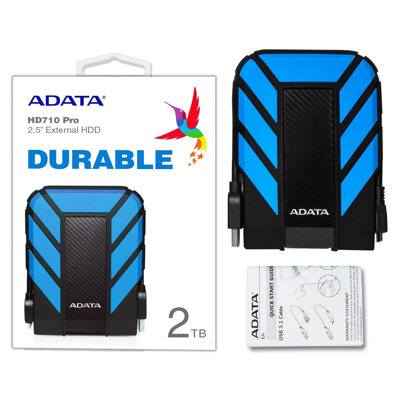 Внешний жесткий диск ADATA Dashdrive Durable HD710 Pro 2ТБ USB 3.1 2.5" Blue, фото №4