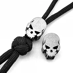 Бусина для ножа Aibote TC4 з титанового сплаву, срібний череп, багатоцільовий кулон для шнура з паракорду, інструменти для кемпінгу та активного відпочинку - Фото 1