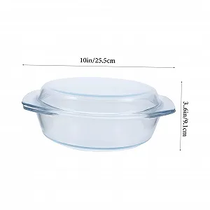 Форма для запікання GALPADA кругла скляна з кришкою та ручками synthetic.ua - Фото 1