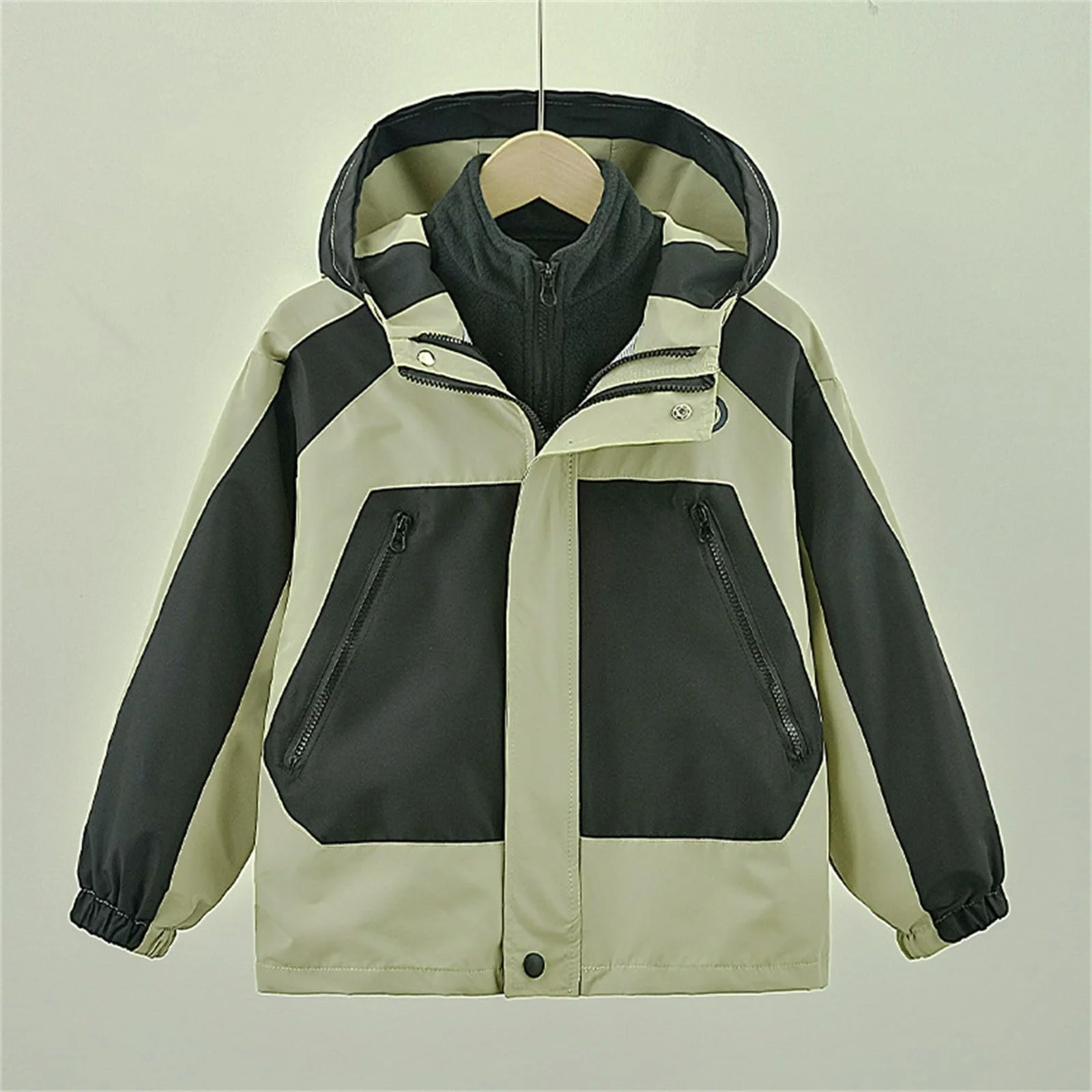 Софтшел куртка для хлопчиків KQIVAM, водонепроникна, кольорова, 3-в-1, з капюшоном, дощова, фото №2