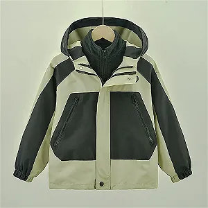 Софтшел куртка для хлопчиків KQIVAM, водонепроникна, кольорова, 3-в-1, з капюшоном, дощова synthetic.ua - Фото 1