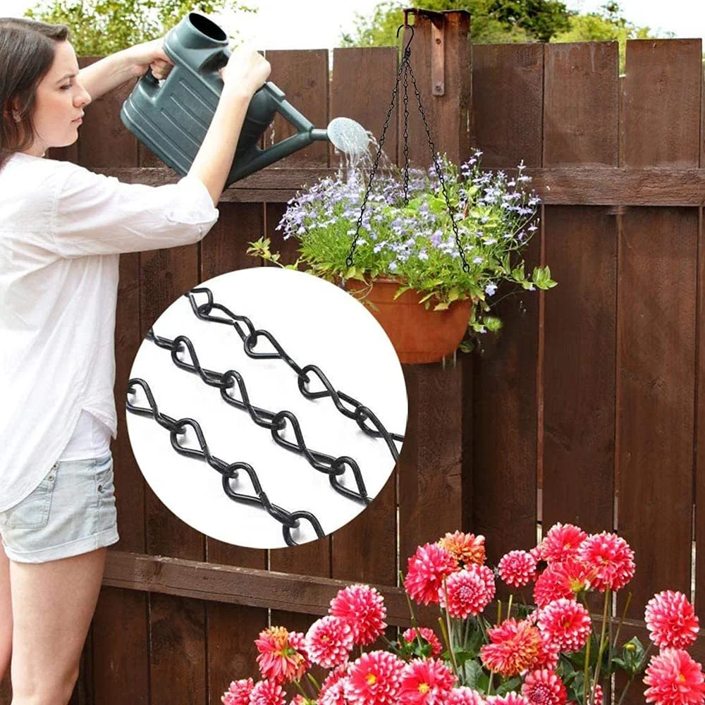 Ланцюги для підвісних кошиків 6 шт. Чорний, фото №3 Ланцюги для підвісних кошиків 6 шт. Чорний, фото №3