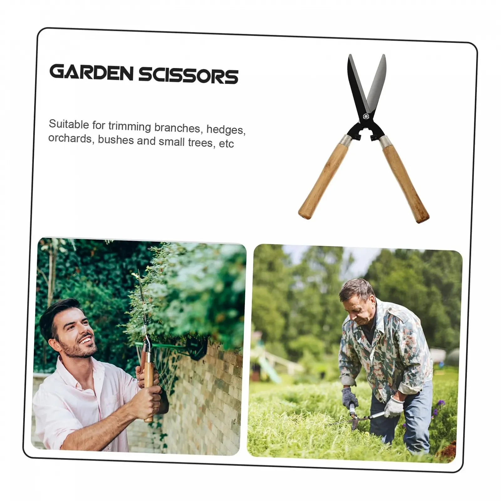 Садові ножиці Happyyami 1 шт дерев'яна ручка, фото №7