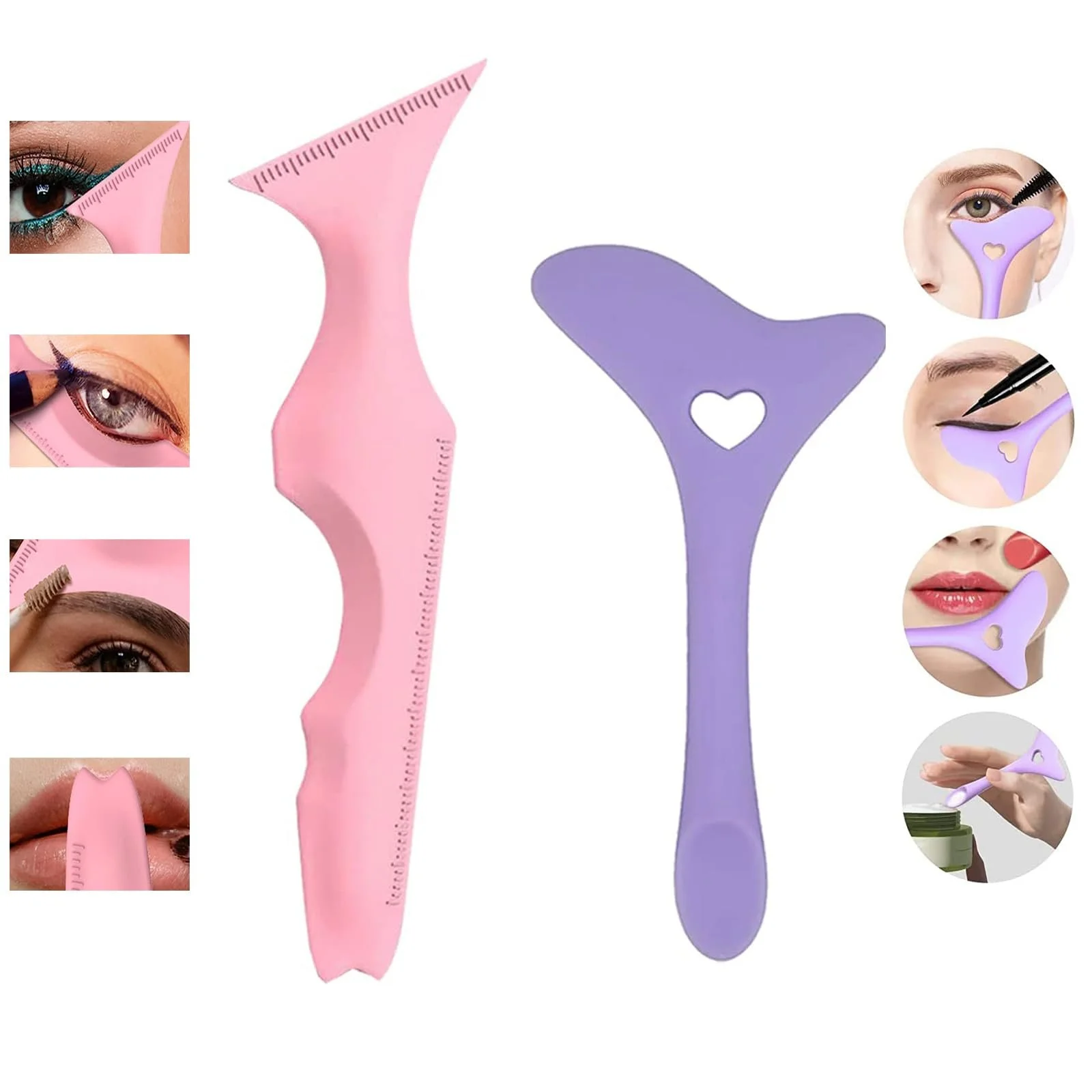 Набір Dfuqanb з 2 силіконових трафаретів для підводки очей для початківців, фото №1