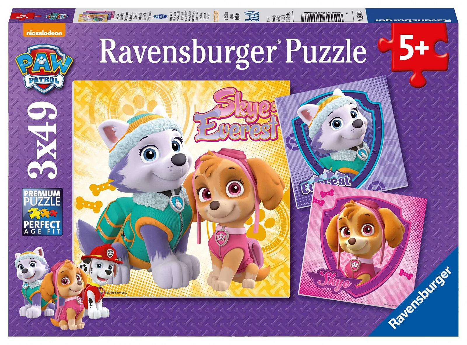 Пазл Ravensburger 08008 Paw Patrol Enchanting Dog Girl 3 x 49 элементов, фото №1