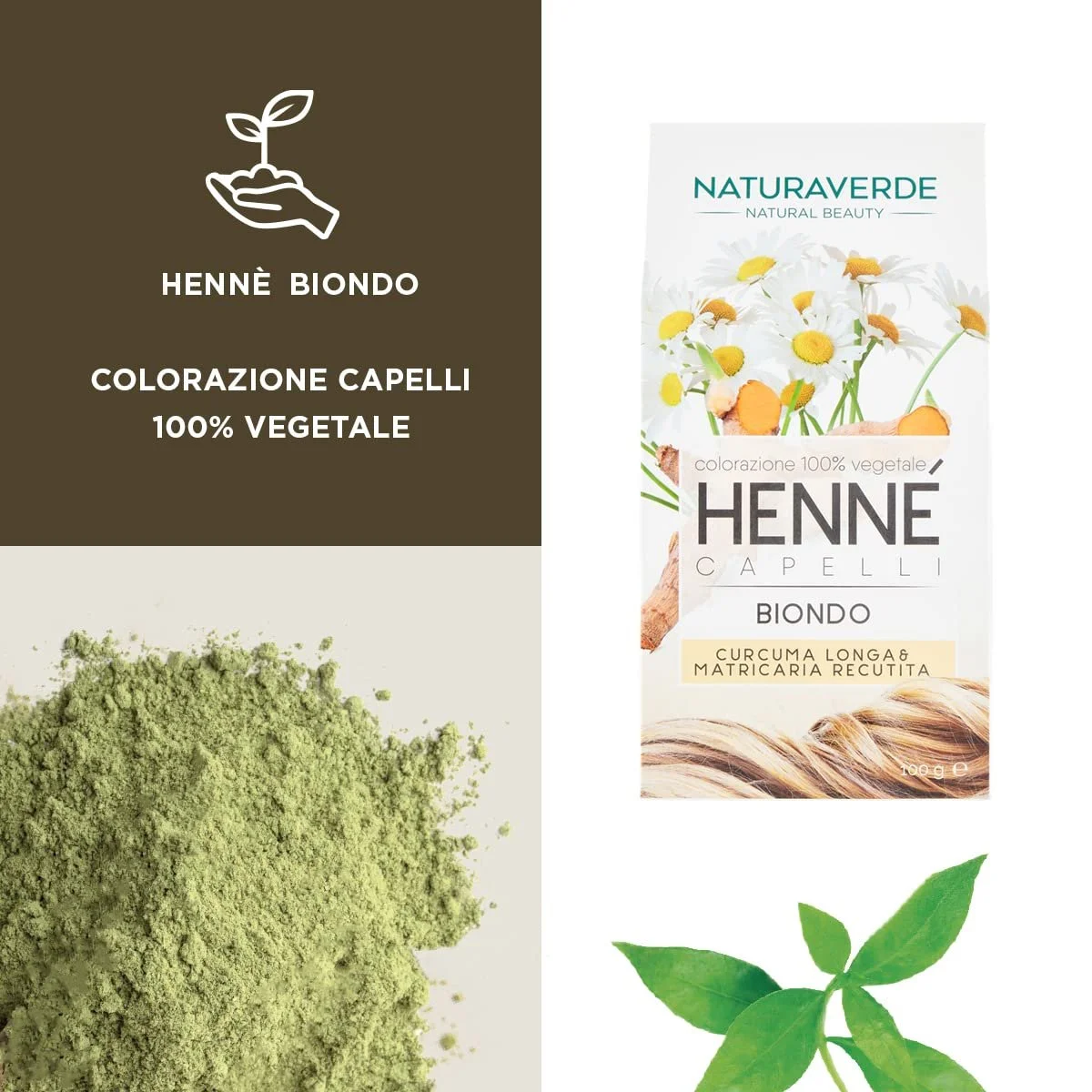 Фарба для волосся Naturaverde Herbal Henna Blonde 100 г, фото №4 Фарба для волосся Naturaverde Herbal Henna Blonde 100 г, фото №4