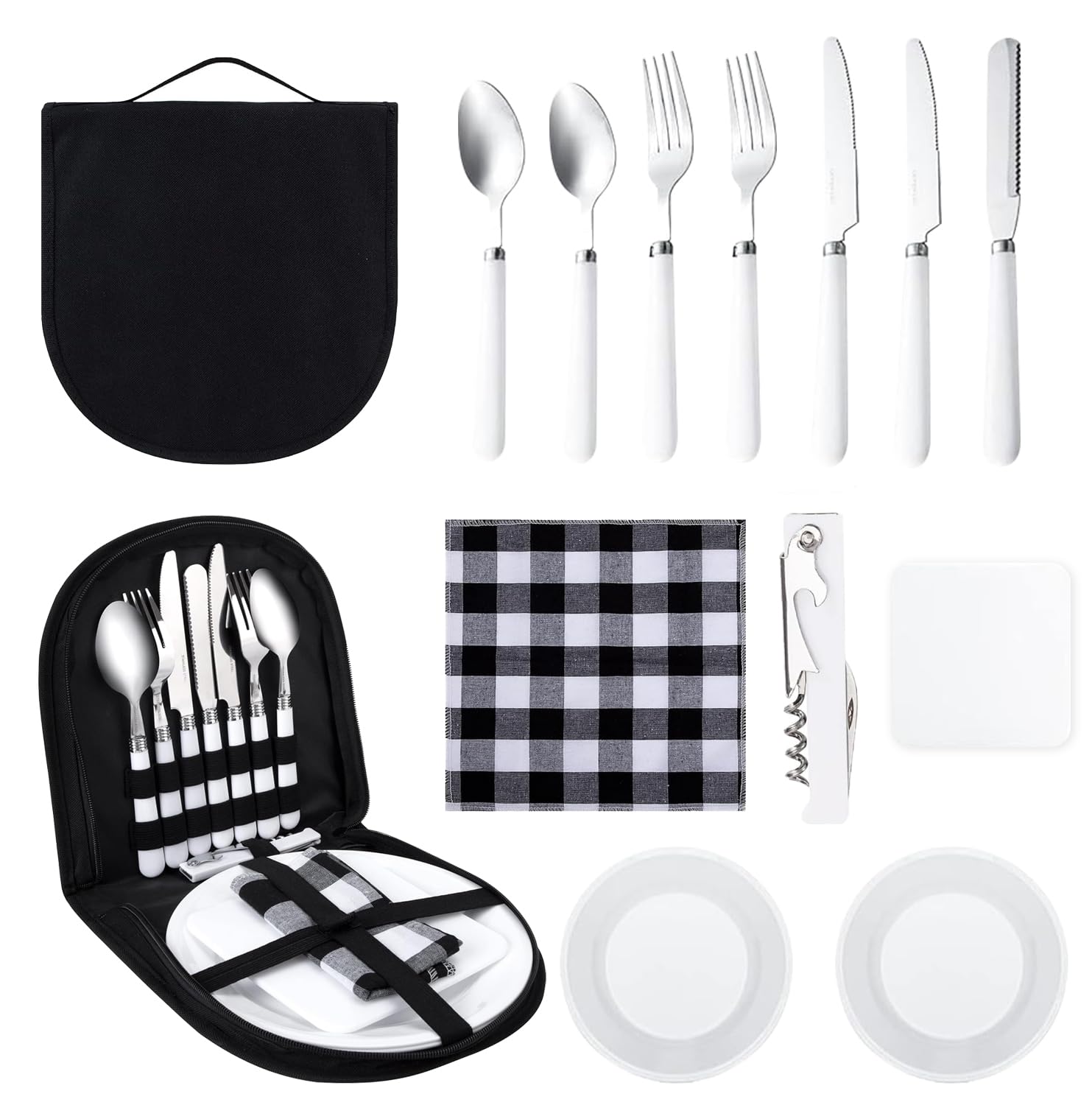 Набор для кемпинга UQTUKO Cutlery 13-Piece для 2 человек из нержавеющей стали, фото №1