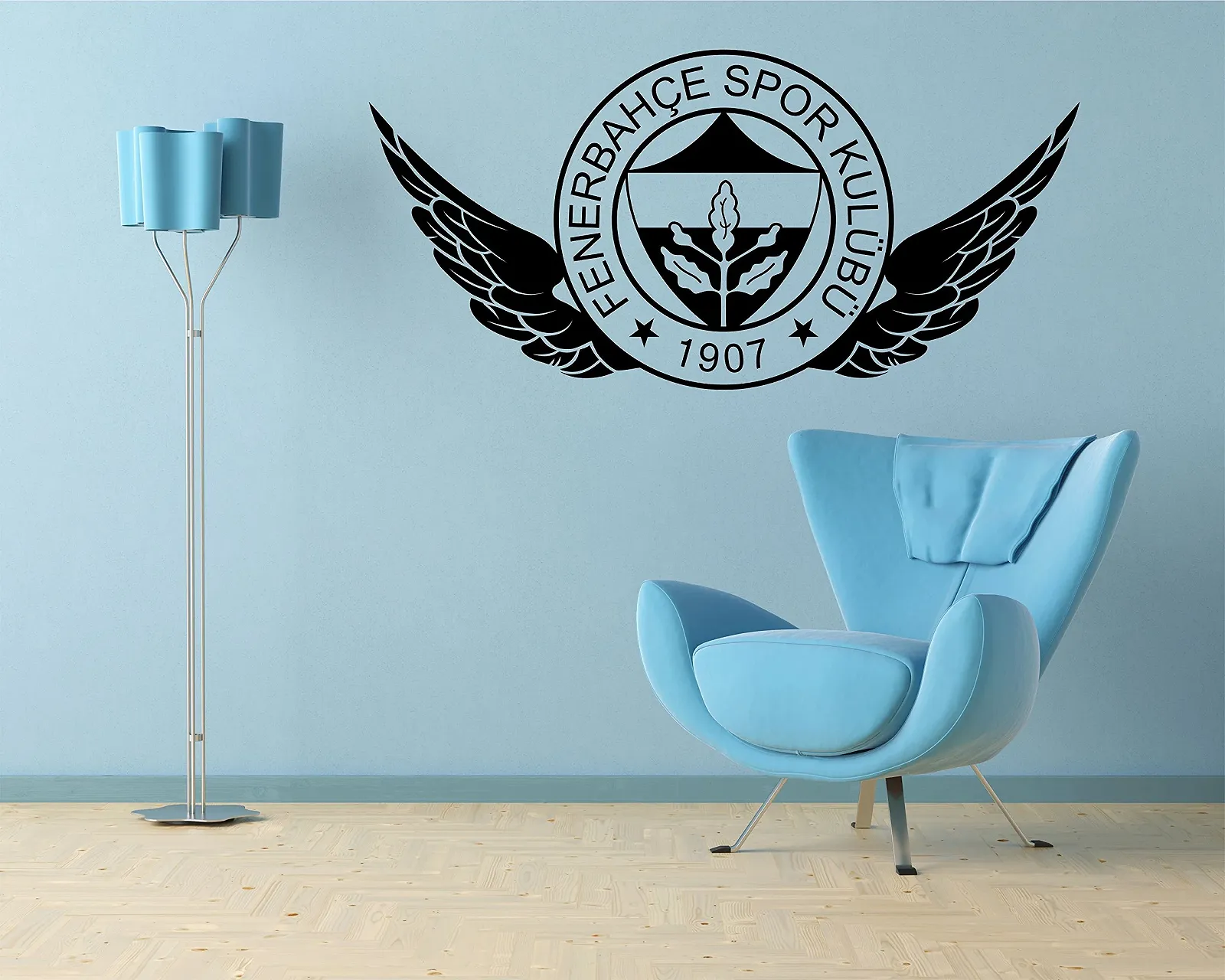 Наклейка на стіну Fenerbahce with Wings WT12 Матовий чорний 130 x 60 см, фото №2