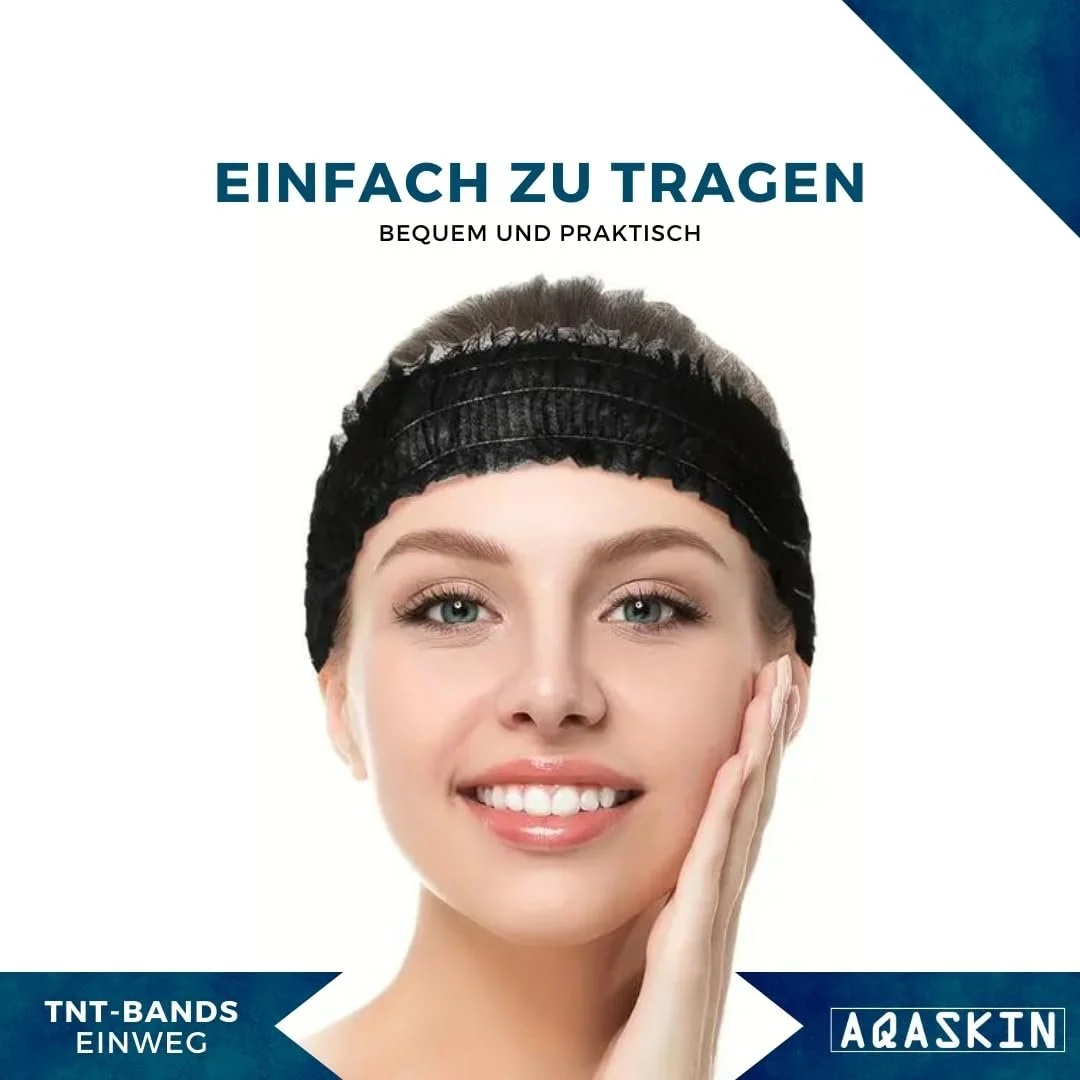 Одноразові пов'язки для волосся TNT (200 штук) Чорний, фото №5