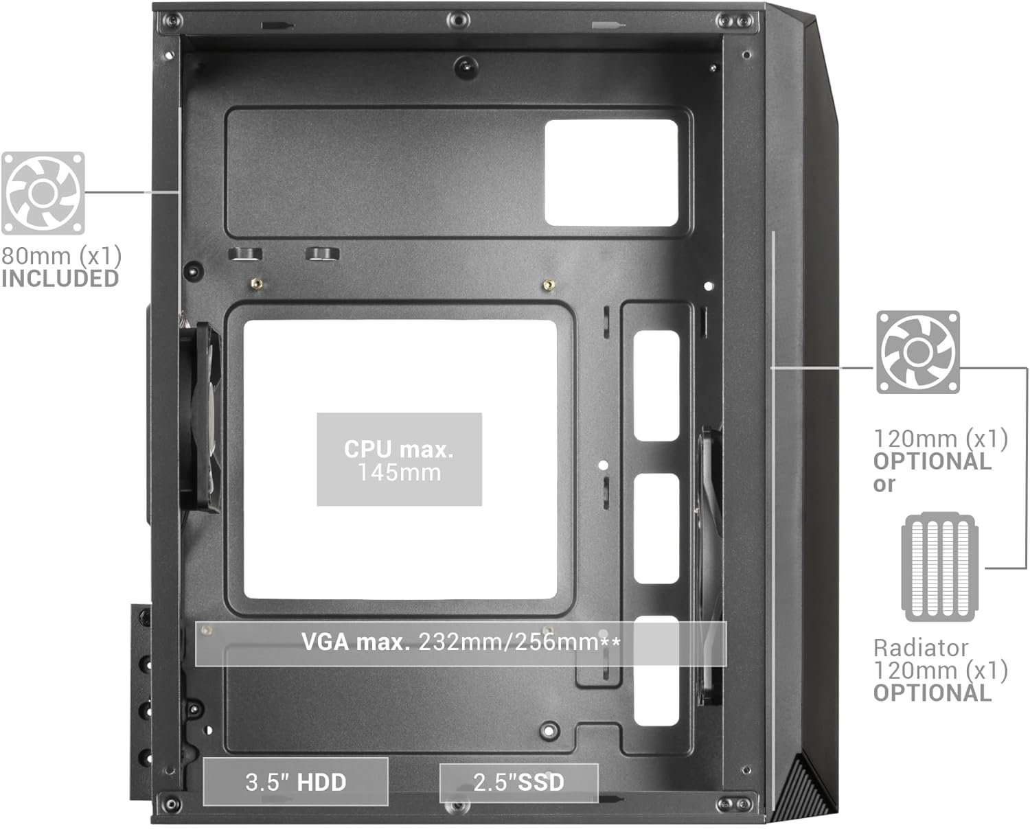 Корпус Mars Gaming MC-S1 / без БЖ / Micro-ATX / Mini-ITX / 1x80mm FRGB / Рожевий, фото №6