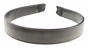 Обруч для волос Черный кожаный эффект Glamour Girlz 2 см - Фото 1