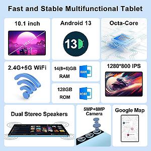 Планшет 10.1" ZIOVO Z118 8+6/128Gb 8 ядер Android 13 8000 mAh Голубой synthetic.ua - Фото 1