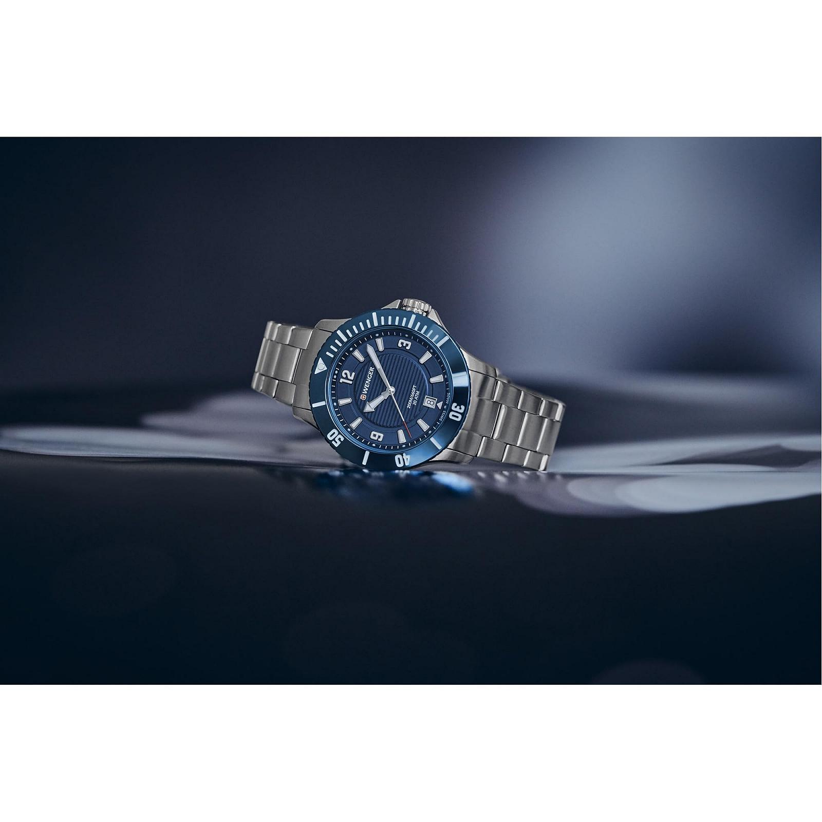 Годинник WENGER Seaforce Чоловічі Спортивні Маленькі Водонепроникні 200 м/20 ATM Діаметр 35 мм Аналоговий Кварцевий Нержавіюча сталь, фото №6