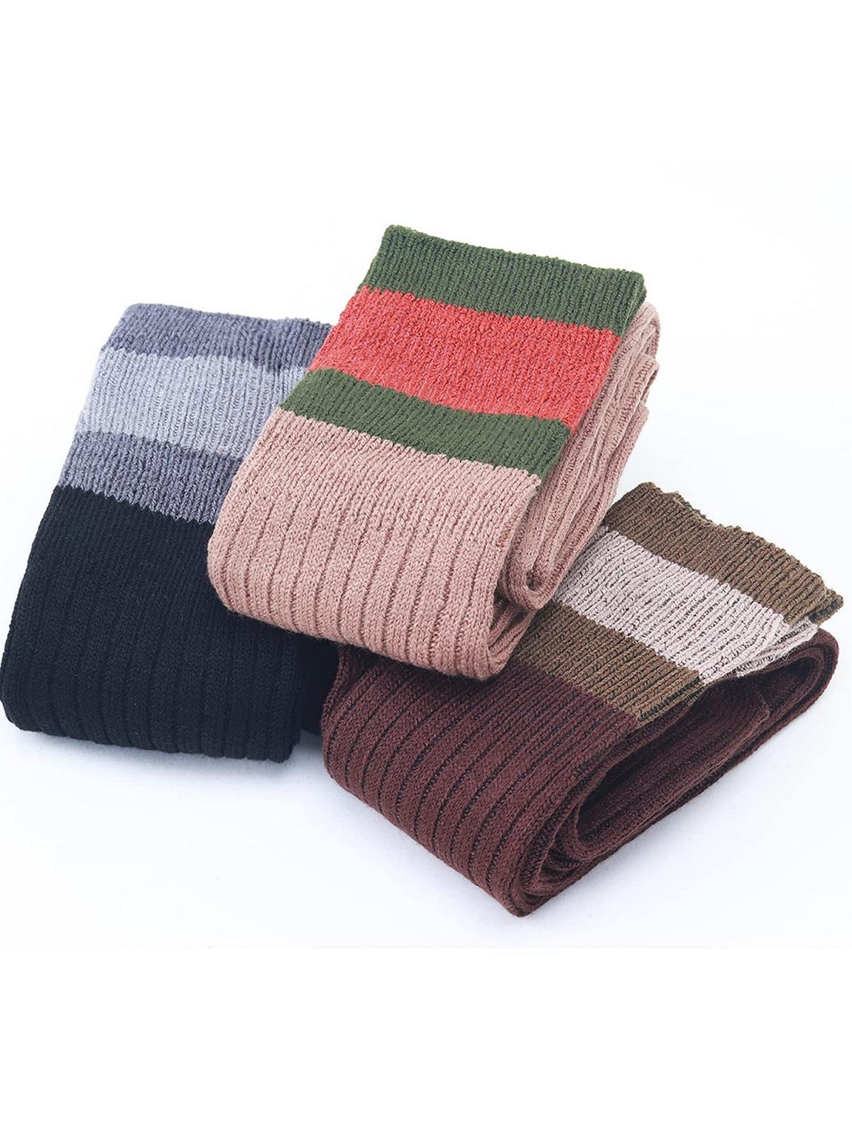 Комплект из 3 пар женских гольфов выше колена, утолщенные, однотонные, в стиле колледжа, теплые, для осени и зимы, размер 35-39, фото №3