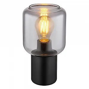 Светодиодная настольная лампа Стекло Металл 1x E27 Filament LED 13x24 см Черная - Фото 1